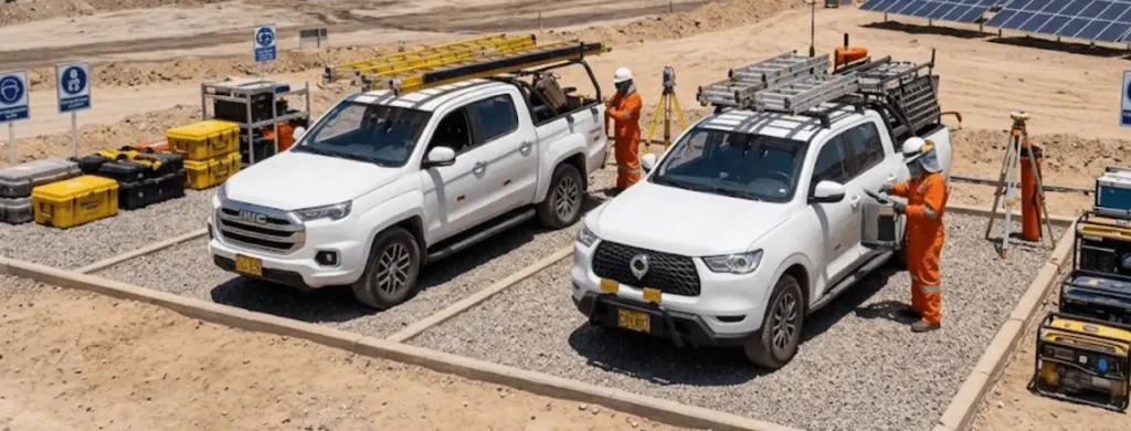 Camionetas 4x4 de RHC Rental en proyecto de campo
